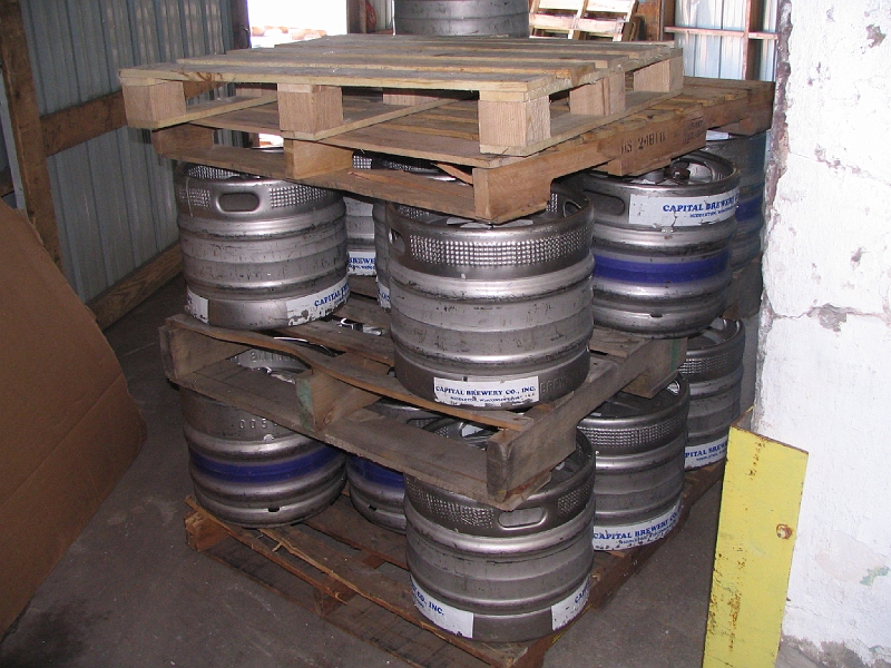 IMG_2280.jpg - Kegs marked Capital Brewing - a contract beer